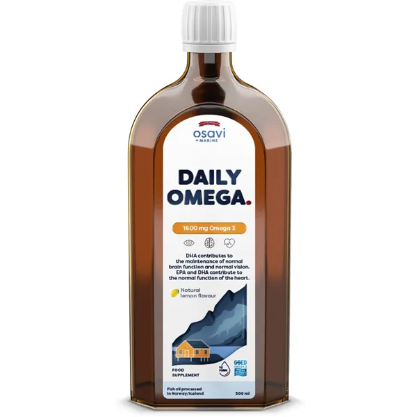 Päivittäinen Omega, 1600 mg Omega 3 (luonnollinen sitruuna) - 500 ml.