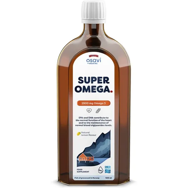 Super Omega, 2900 mg Omega 3 (Sitruuna) - 500 ml.