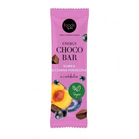 Enerģijas šokolādes batoniņš, plūmes un upenes ar šokolādes pārklājumu - 15 x 35 g