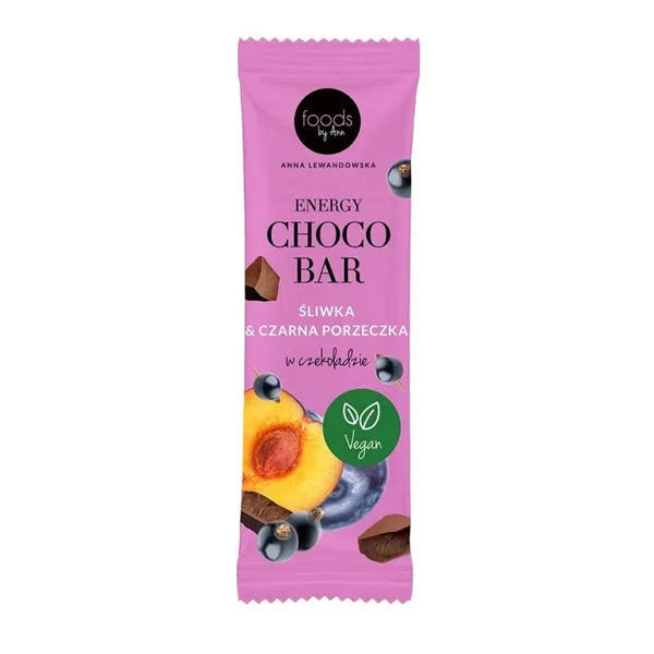 Energiasuklaapatukka, luumu ja mustaherukka suklaakuorrutteella - 15 x 35 g