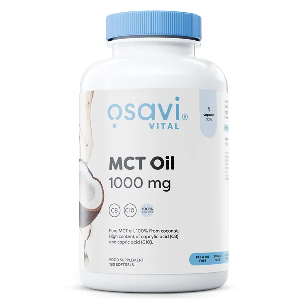 MCT eļļa, 1000 mg - 180 mīkstās kapsulas