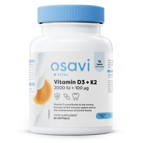 Vitamin D3 + K2, 2000IU + 100mcg - 60 softgels