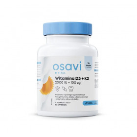 Witamina D3 + K2, 2000IU + 100mcg - 60 softgels