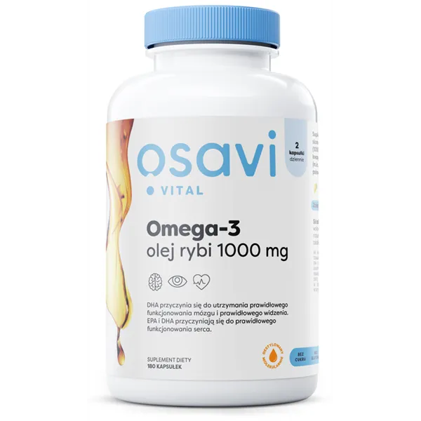 Omega-3 Olej Rybi Molecularly Distilled, 1000mg (Cytryna) - 180 softgels