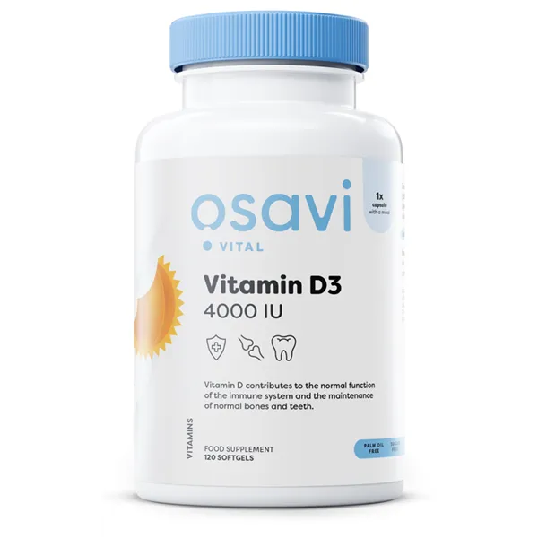 D3 vitamīns, 4000IU - 120 mīkstās želejas