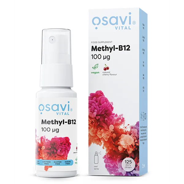 Methyl-B12 Oral Spray, 100mcg (Cherry) - 25 ml.