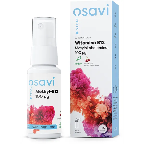 B12-vitamiini (metyylikobalamiini) suusuihke, 100 mikrogrammaa (kirsikka) - 25 ml.