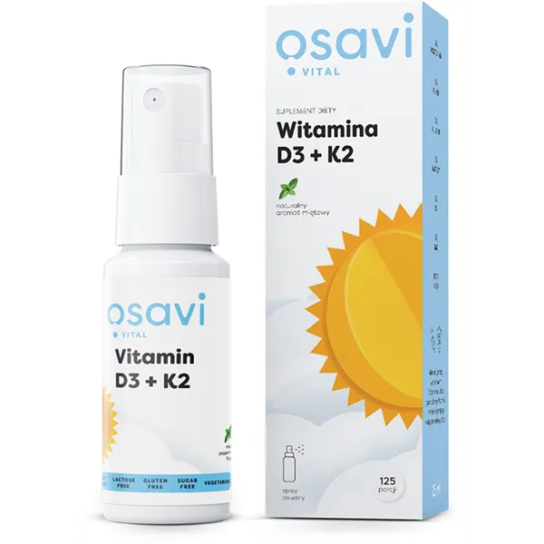Vitaminas D3 + K2 burnos purškiklis, mėtų - 25 ml.