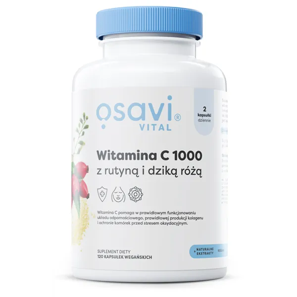 Vitaminas C1000 su rutinu ir erškėtuogėmis - 120 veganiškų kapsulių