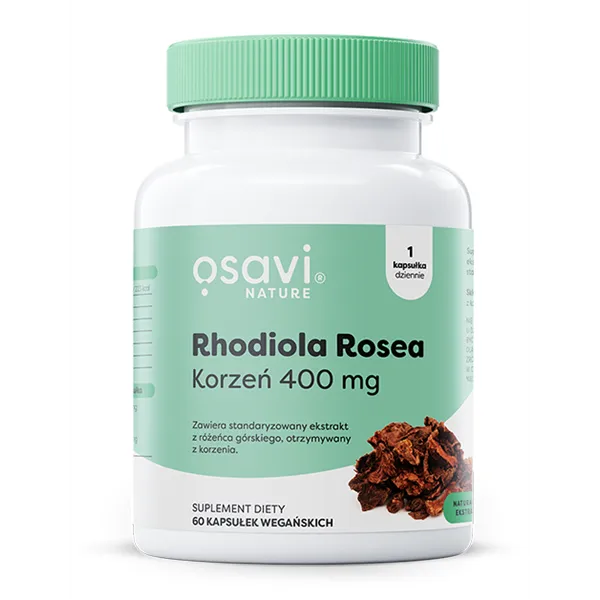 Rhodiola Rosea Korzeń, 400mg – 60 veganiškų dangtelių