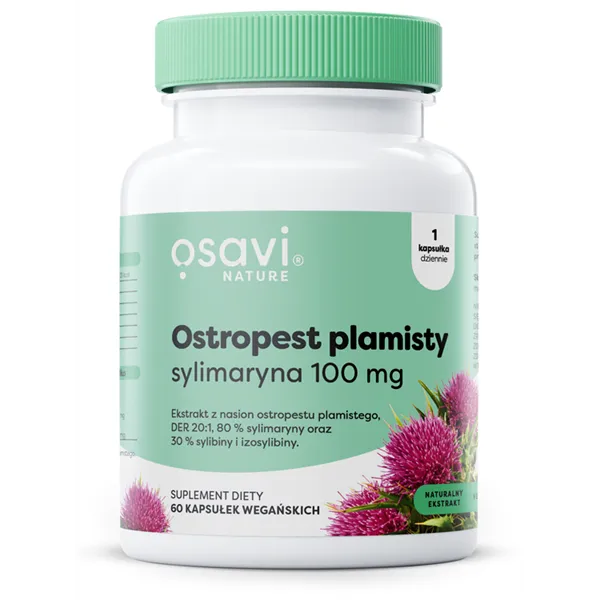 Pieno erškėtis, silimarinas 100 mg - 60 veganiškų kapsulių