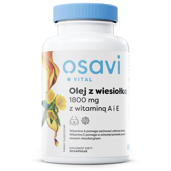 Iltahelokkiöljy A- ja E-vitamiinilla, 1800 mg - 120 pehmeää kapselia