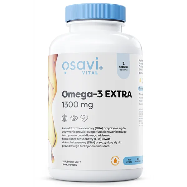 Omega-3 Extra Molecularly Distilled (Vital), 1300 mg (Sitruuna) - 180 pehmeäkapselia