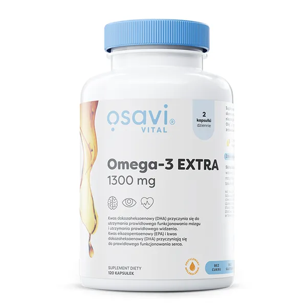 Omega-3 ypač molekuliniu būdu distiliuotas (Vital), 1300 mg (citrinų) - 120 minkštųjų kapsulių