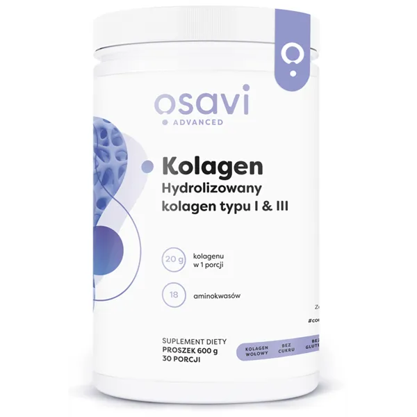 Kolagen Hydrolizowany, Typu I & III - 600g