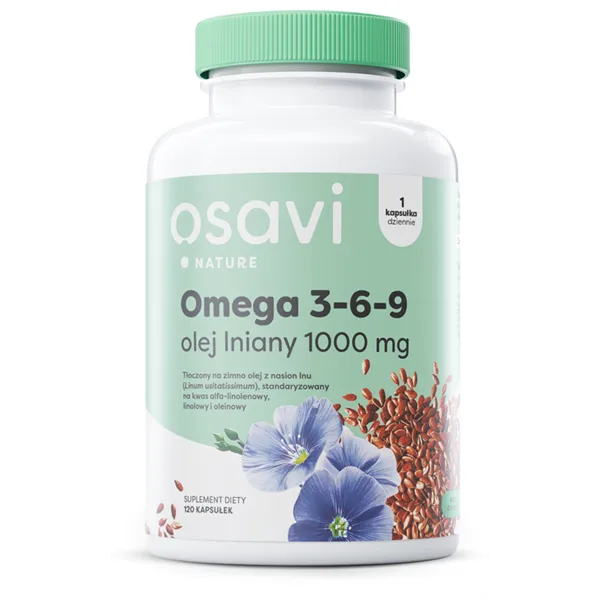 Omega 3-6-9 Olej Lniany, 1000mg - 120 softgels