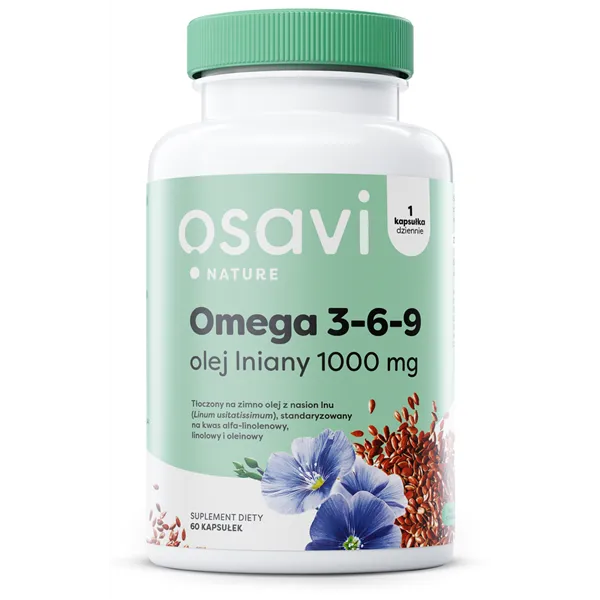 Omega 3-6-9 linų sėmenų aliejus, 1000 mg - 60 minkštųjų kapsulių