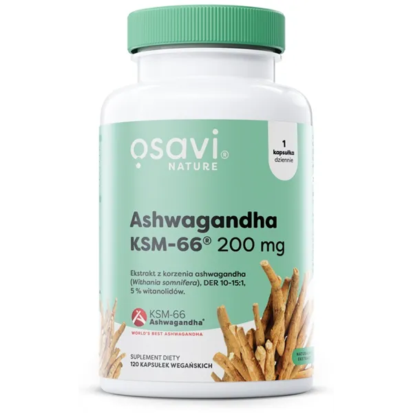 Ashwagandha KSM-66 (luonto), 200 mg - 120 vegaanista kapselia