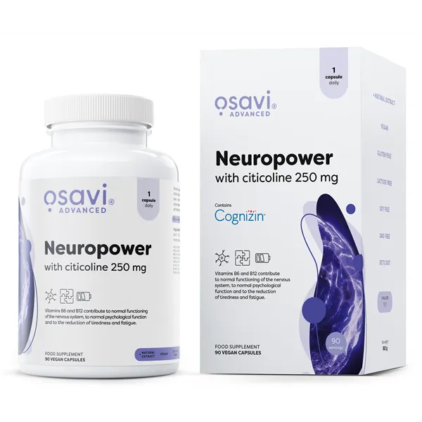 Neuropower ar citikolīnu, 250 mg - 90 vegānas kapsulas