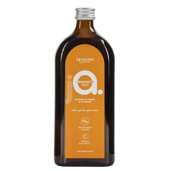 jA Immunity -mehu, inkivääri, sitruuna ja ruusunmarja - 500 ml.