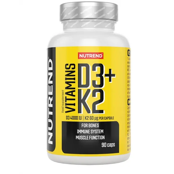 Vitaminai D3 + K2 - 90 kapsulių
