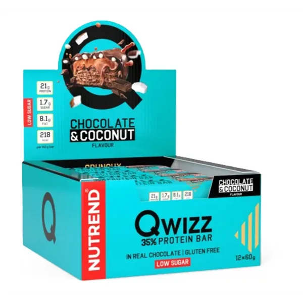 Qwizz 35% Protein Bar, Chocolate & Coconut - 12 x 60g