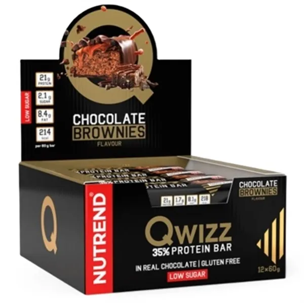Qwizz 35% Protein Bar, Chocolate Brownies - 12 x 60g