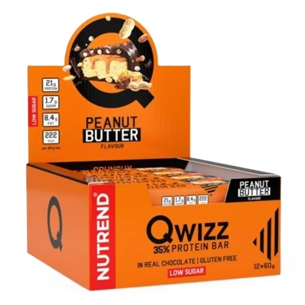 Qwizz 35 % proteiinipatukka, maapähkinävoi - 12 x 60 g