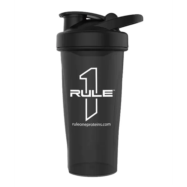 R1 Outlined Logo Shaker -muki, musta - 600 ml.
