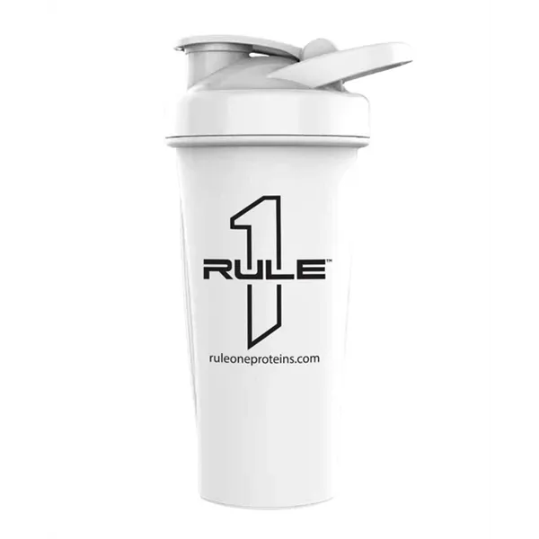 R1 Outlined Logo Shaker -muki, valkoinen - 600 ml.