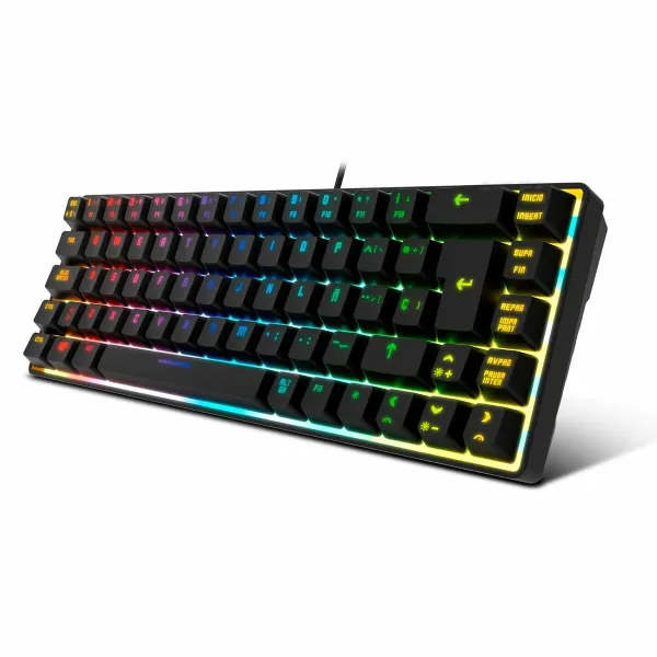 Keyboard with Gaming Mouse Krom NXKROMKALISTASP Spanish Qwerty Black
