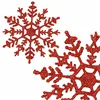 Christmas ornaments snowflakes Springos CA1200 red, glitter, 3 pcs, 12 cm