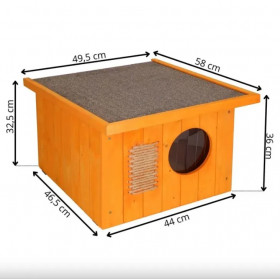 Cat house Springos CH001 teak