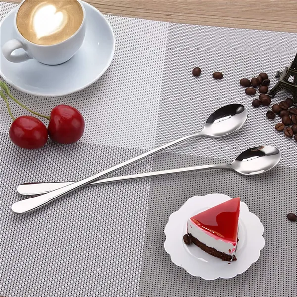 Latte and dessert spoons Springos HA7498, set of 6 pcs, stainless steel, 19.7 cm, silver
