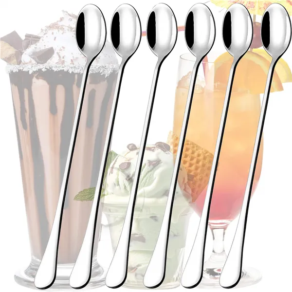 Latte and dessert spoons Springos HA7498, set of 6 pcs, stainless steel, 19.7 cm, silver