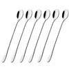 Latte and dessert spoons Springos HA7498, set of 6 pcs, stainless steel, 19.7 cm, silver