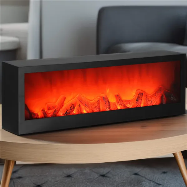 Dekoratyvinė židinio lempa Springos CL0863, USB LED 60x10x19,5 cm, juoda