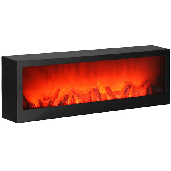 Battery-operated fireplace lamp Springos CL0863, USB LED 60x10x19.5 cm, decorative lighting, black