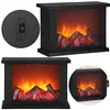 Battery-powered LED fireplace lamp decorative lighting, Springos CL0864 black