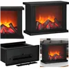 Battery-powered LED fireplace lamp decorative lighting, Springos CL0864 black