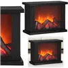 Battery-powered LED fireplace lamp decorative lighting, Springos CL0864 black
