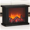 Battery-powered LED fireplace lamp decorative lighting, Springos CL0864 black
