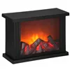 Battery-powered LED fireplace lamp decorative lighting, Springos CL0864 black