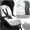 Вкладыш для прогулочной коляски Springos SB0055 37x78 см, двусторонний, матрасик для коляски, с рисунком животных