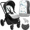 Вкладыш для прогулочной коляски Springos SB0055 37x78 см, двусторонний, матрасик для коляски, с рисунком животных