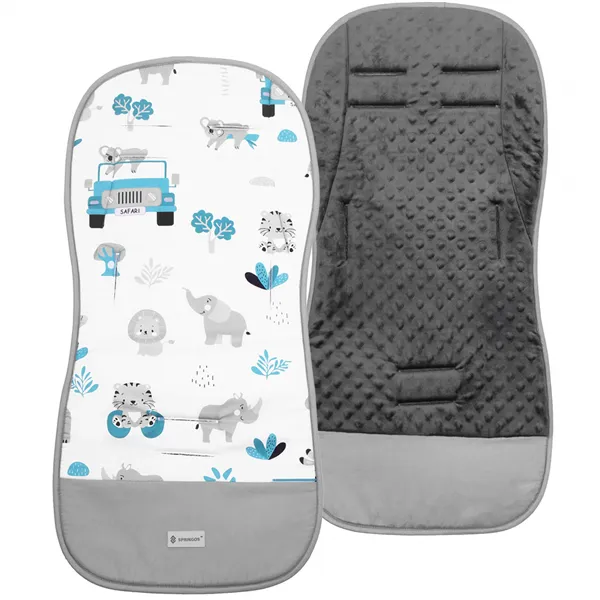 Stroller insert Springos SB0055, 37x78 cm, double-sided, stroller mat, animals