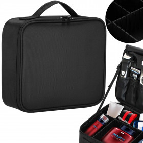 Ceļojumu organizators kosmētikai, kosmētikas soma ar regulējamiem nodalījumiem, Springos HA7492 melna