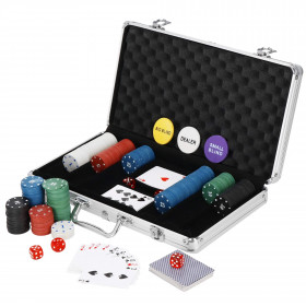 Poker set 300 chips, cards, mat, dice, case Springos KG0022