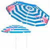 Beach Umbrella with Adjustable Height and Tilt Springos BU0013, 180 cm, with Pink Flamingo Print