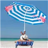 Beach Umbrella with Adjustable Height and Tilt Springos BU0013, 180 cm, with Pink Flamingo Print
